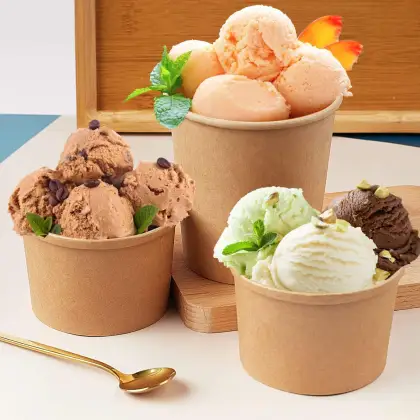 Biodegradable Disposable Paper Ice Cream Cups
