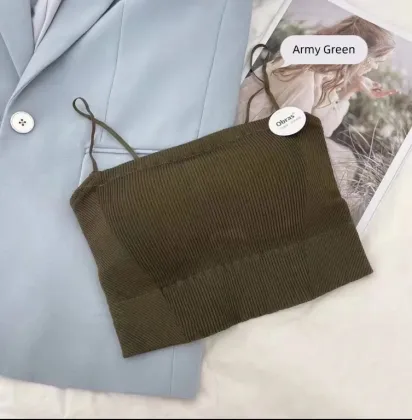 Hot Sale Women's One-Shoulder Ribbed Camisole Top with Conformality Camisoles and Bra