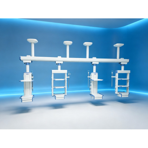 ICU Combined Ceiling Bridge, 3‑Bed Shared Dry‑Wet Separation, High‑Strength Aluminum Alloy ICU Pendant System