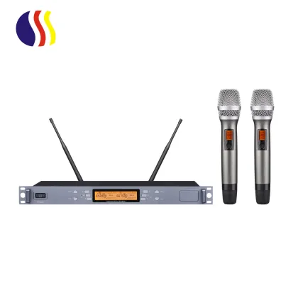K-12 Professional Karaoke Microphone - Dual Channel Wireless Handheld Microphone for Singing and Stages