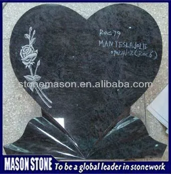 tombstone heart purple engraved granite memorial