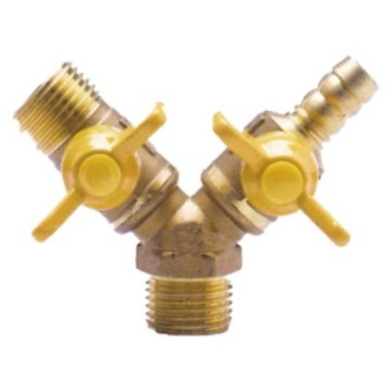 two outside a gas three-way valve