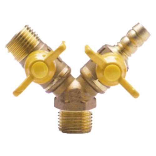 two outside a gas three-way valve