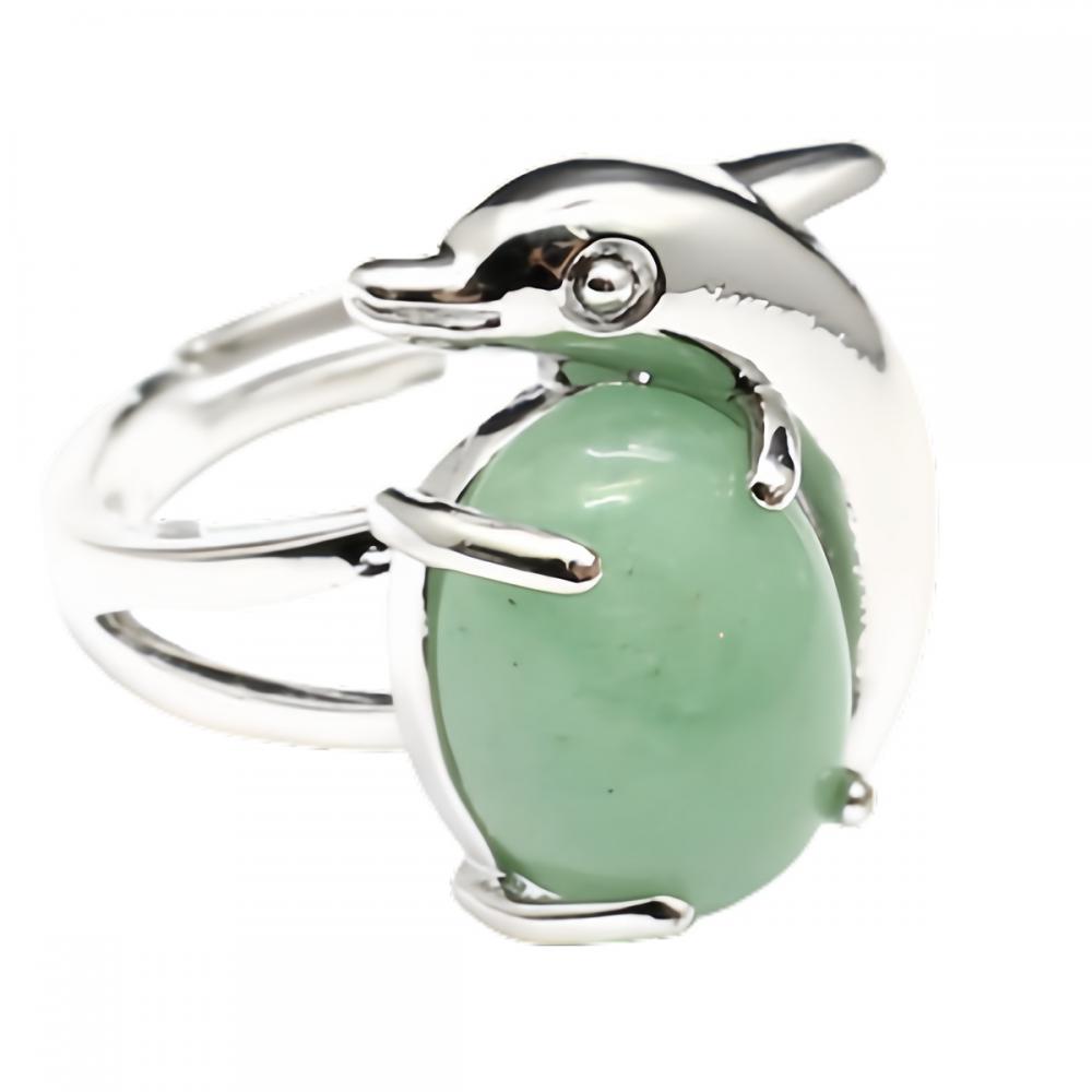 Assortiment de perles d&#39;aventurine anneaux de forme de chouette pour femmes anneaux de cœur d&#39;aventurine verts pour filles anneau ajusté de mariage de mariage