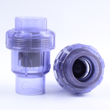 Clear PVC Ball Check Valve Single Union