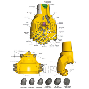 Poços de rocha de tri-cone de perfuração de poço API