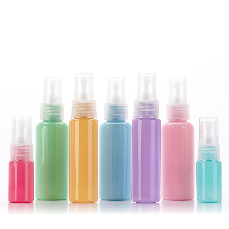 Atacado 30ml 50ml 60ml 100ml macaron colorido plástico vazio pequeno animal deputado fino névoa de spray garrafa