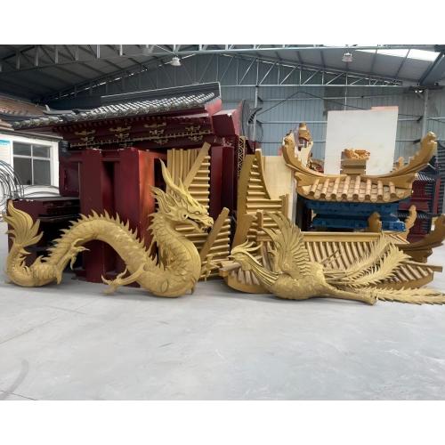 Ejderha ve anka kuşu heykel sanatı dekoratif öğeler