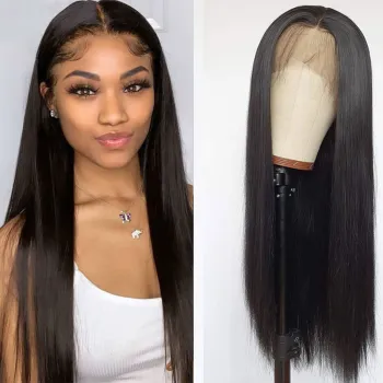 Cheap Raw Indian Straight Human Hair Transparent Hd Full 13X6 Lace Frontal Closure Wig For Black Women Human Hair Lace Front Wig