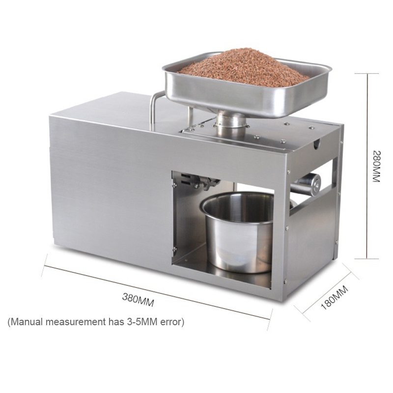 YTK LTP208 Automatic Coconut Olive Oil Press Machine Household peanut FLaxseed Oil Extractor Peanut Cold Hot Oil Press1500W（max）