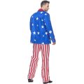 Men Blazer Suit Halloween Costume American Flag Color