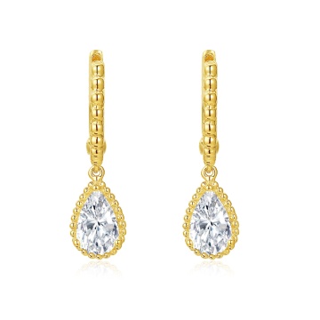 Lab-Created Diamond Huggie Earrings in 9K, 10K, 14K, and 18K Gold: Stylish Fine Stud Jewelry for Women