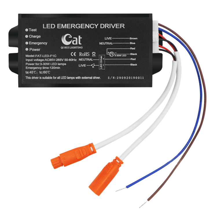 Suite du pilote LED d'urgence noire pour LED