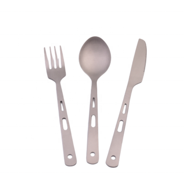 Portable Polar Everest Pure Titanium Cutlery Set: Ideal for Home, Camping, and Travel Use