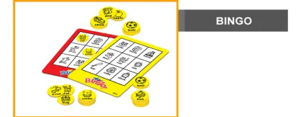 Plastic educational game bingo cards