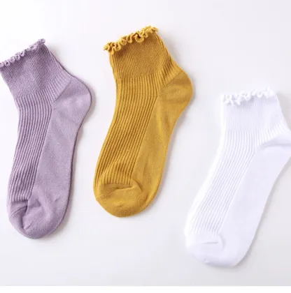 Lace Ruffles Soft Cotton Women Socks