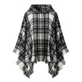 Classic Ladies' Hooded Striped Cape Sweater