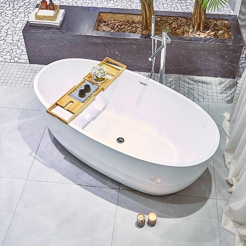 Pedestal Jacuzzi Tub Luxury Indoor Bathroom Hydrotherapy 1 Person Hot Bathtub