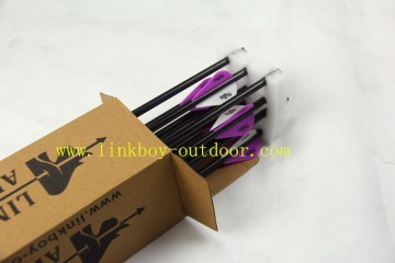 linkboy LBA001A-3 black Carbon arrow with plastic vanes for hunting