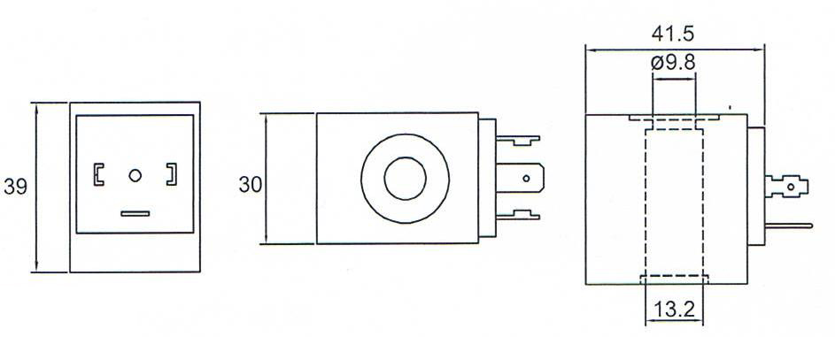 Overall dimension of AC220V BDV08110AY Solenoid Coil 30 mm x 13 mm