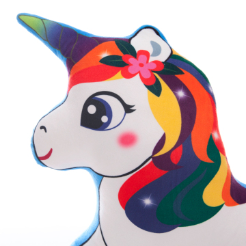 2021 brand new cute kids rainbow plush soft unicorn pillow animal toy for sleeping