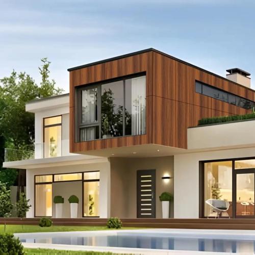 Textura de madeira personalizada ACP para elegante exterior interior