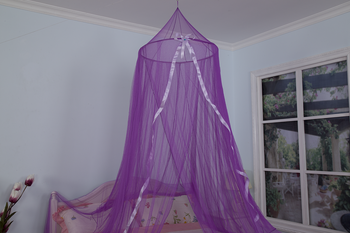 Purple Princess Mosquito Net Bed Canopy With Ribbon