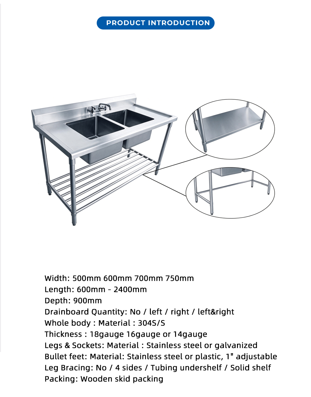 European 2 Tubs Sink X