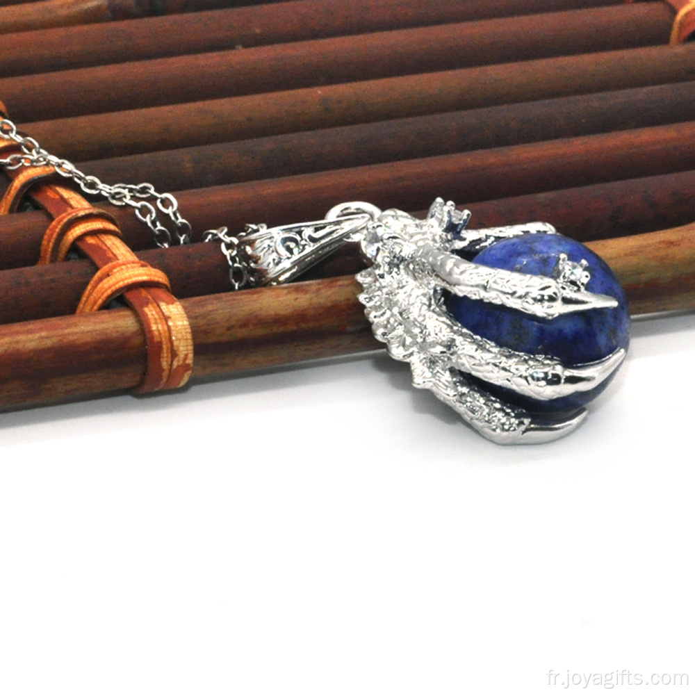 La Chine fournisseur bijoux Lapis Lazuli sphère Dragon Ball griffe pendentif