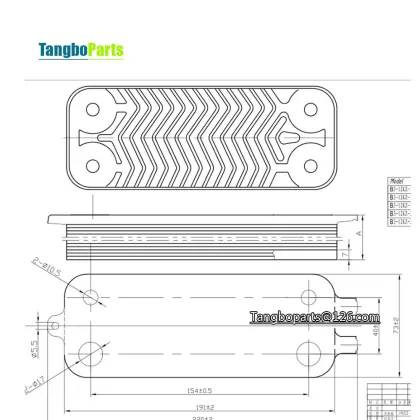 13 Plate Flat Parallel Water Flow Heat Exchanger for Bosch New Star Eurostar Wall-Mounted Furnace - Gas Boiler Part