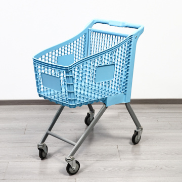 Mesh Storage Cage Supermarket 80L Blue Plastic Shopping Cart Factory