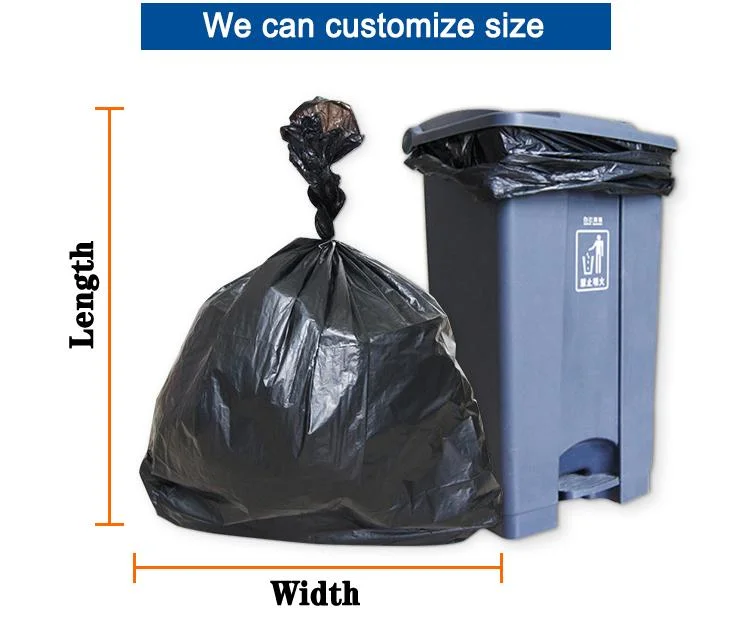 Commercial Large Recycled Black Plastic Bin Roll Garbage Bag