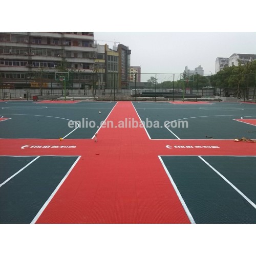 Backyard basketball court tile