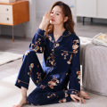Pajamas female spring and autumn models cotton