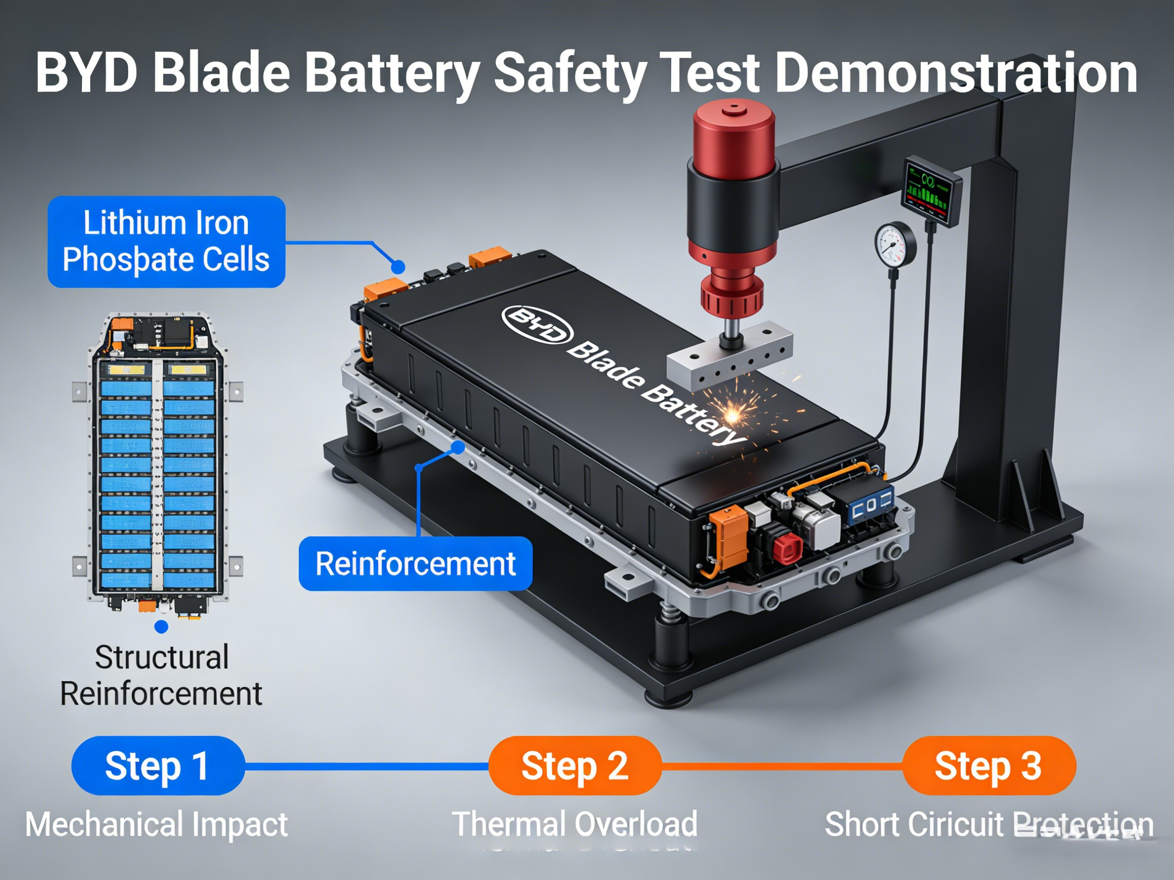 BYD Blade Battery safety test demonstration