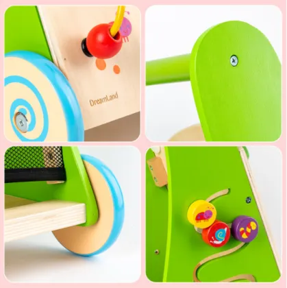 Solid Wood Baby Walker: A Multifunctional Toddler Trolley and Educational Toy
