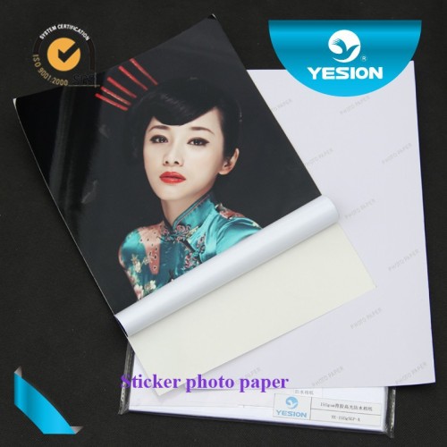 Yesion Inkjet Photo Sticker Paper, Water-based Glue Adhesive Back High Glossy Photo Paper A4 A3