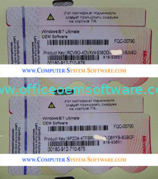 Red Version New Brand Windows 7 Ultimate Key Label For Russia
