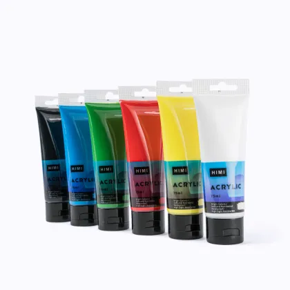 MIYA HIMI Art Painting Cheap Acrylic Paint Artist Tube Set, 75ml/6 Colors