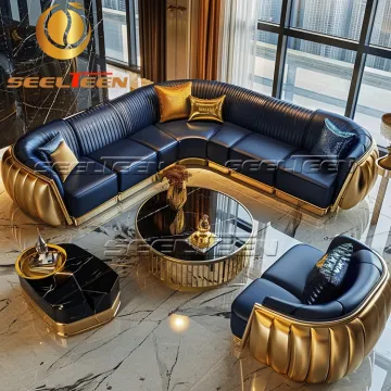 Italian Modern Luxury Leather Sofa Set for Home Living Room Furniture
