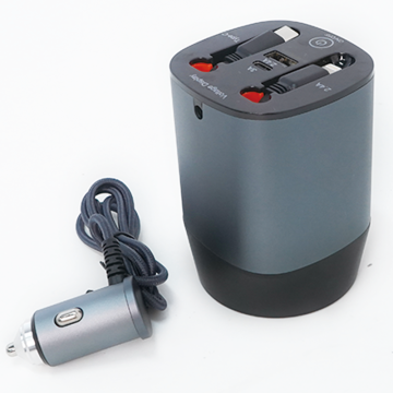 60W Fast Charging Dual Type-C Ports PD Car Charger for Family Travel