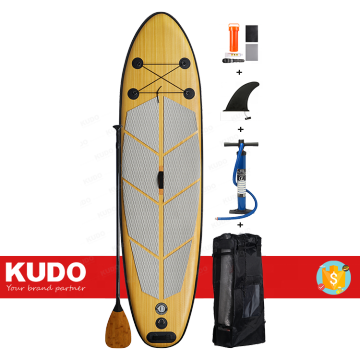 High Quality Bamboo Fishing Stand Up Paddle Board with Pump for Sale