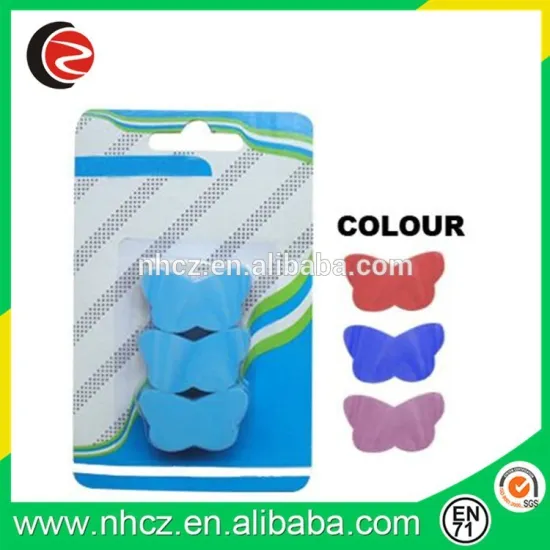 TPR Butterfly Shape 2D Eraser in Blister Card/Animal Shape Eraser