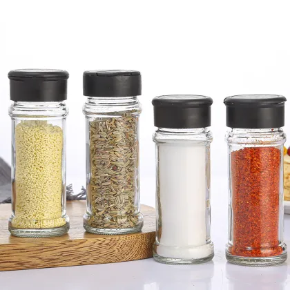 120g Glass Spice Jars with Shaker Lids: Round Spice Bottles for Seasoning and Spices