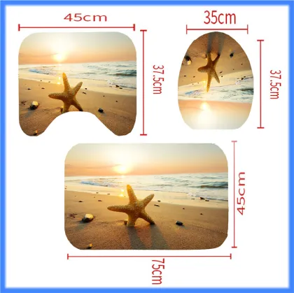 Starfish on The Beach Shower Curtains, Bathroom Curtain Waterproof Fabric-shower-curtain High Quality Bathroom set