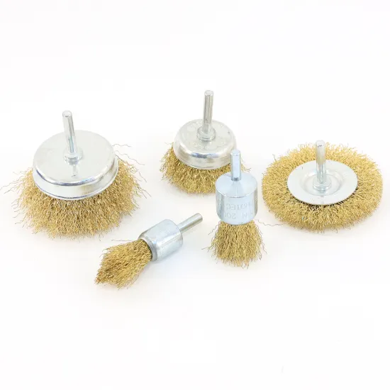 9-Piece 1/4-Inch Shank Brass Wire Brush Kit: Ideal for Rust, Corrosion, and Paint Removal