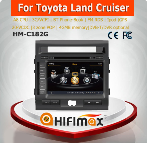 Hifimax car navigation FOR Toyota Land Cruiser (2007-2012) WITH A8 CHIPSET DUAL CORE 1080P V-20 DISC WIFI 3G INTERNET DVR