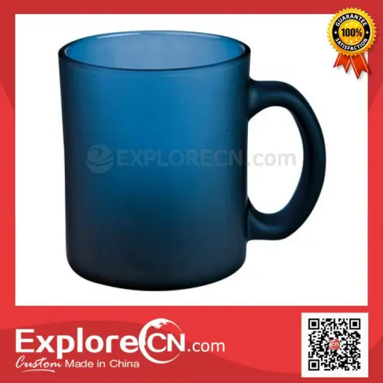 Frosted glass mug with handle