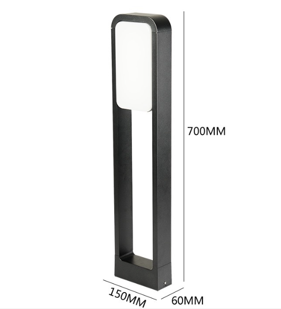 20W Mordern LED Useful Bollard LightofSquare Led Bollard Light Black Size