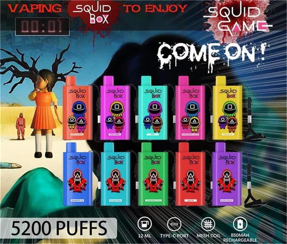 Randm Squid хайрцаг 5200 Puff-ийн нэг удаагийн вапны под